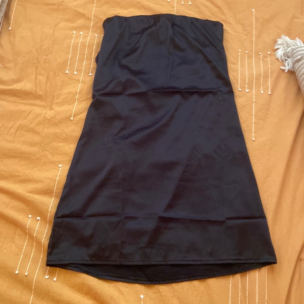Sleeveless satin mini dress with open back